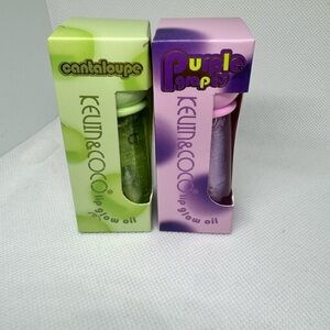 Keun & CoCo Lip Glow Oil Set - Cantaloupe and Purple Grape